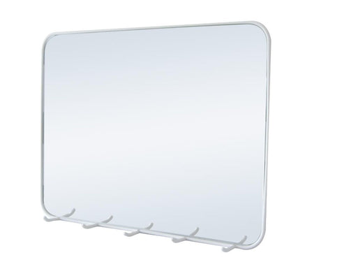 Wire Mirror with Multi Hook White**