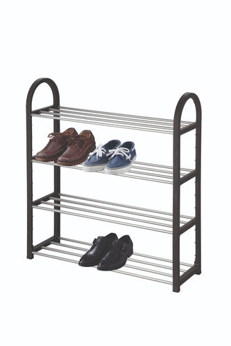 4 Tier Shoe Rack - Black**