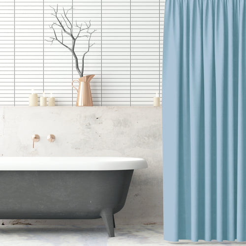 Sky Blue Polyester Shower Curtain 180x180cm