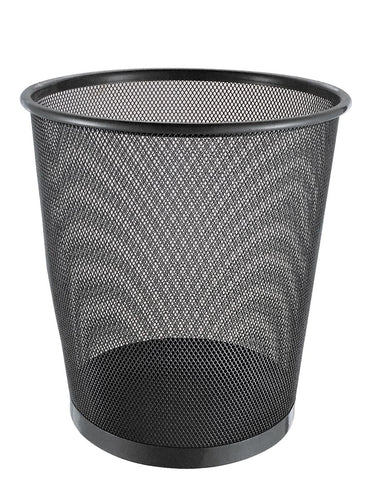 12L Metal Mesh Waste Bin - Black