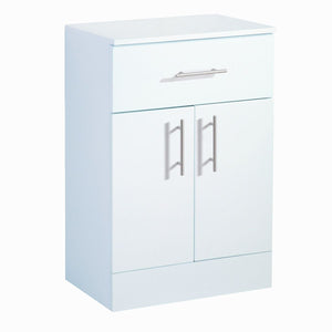 Canterbury Floor Cabinet Single Drawer High Gloss White