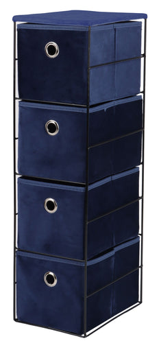 Seville 4 Drawer Cabinet Velvet Blue**