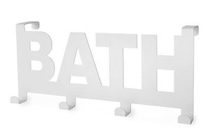 White Over Door Hook BATH**