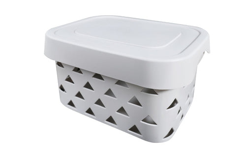 Pyramids Storage Box W/Lid Light Grey**