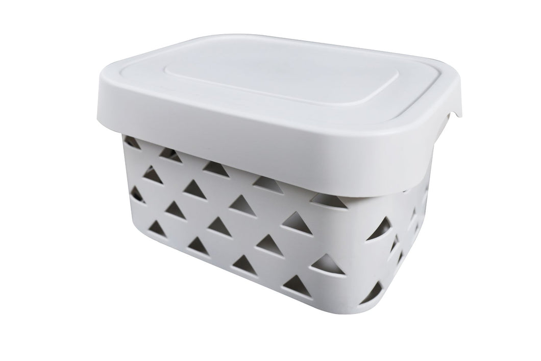 Pyramids Storage Box W/Lid Light Grey**