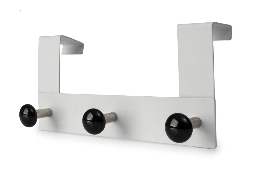 Over Door 3 Hook Metal White**