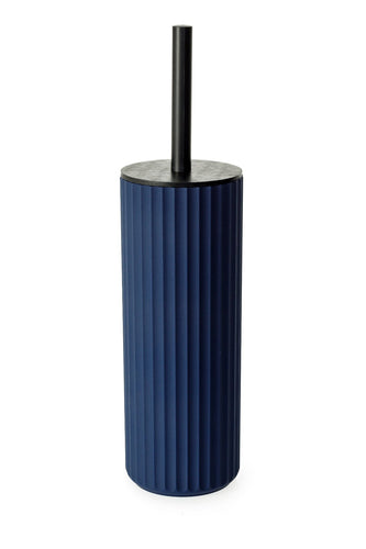 Berkeley Toilet Brush - Blue W/Bamboo Lid