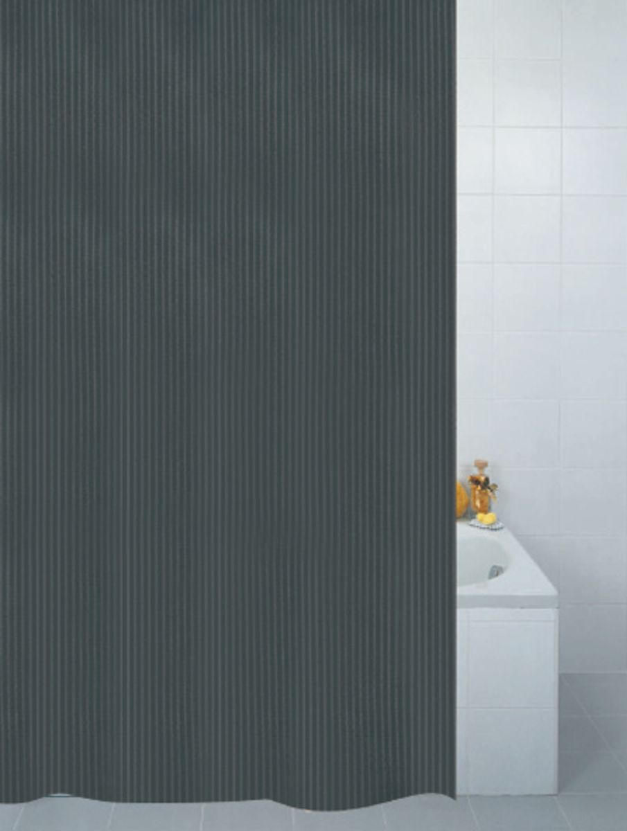 Stripe Textile Shower Curtain - Black**