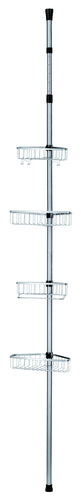 Nova 4 Tier Adjustable (180-300cm) Shower Caddy Silver