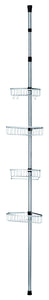 Nova 4 Tier Adjustable (180-300cm) Shower Caddy Silver