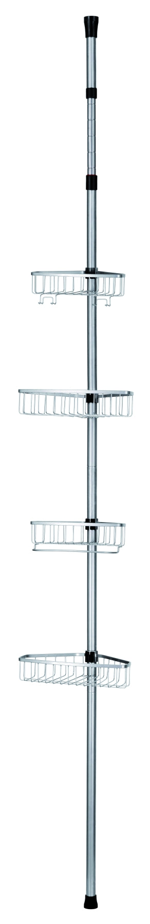 Nova 4 Tier Adjustable (180-300cm) Shower Caddy Silver