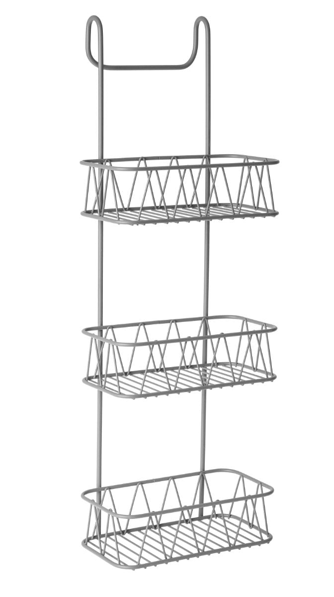 3 Tier Over Shower Screen Caddy - Grey