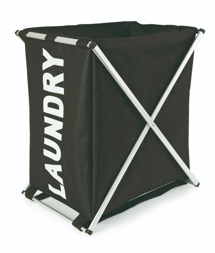 Aluminium Single Laundry Hamper - Black**