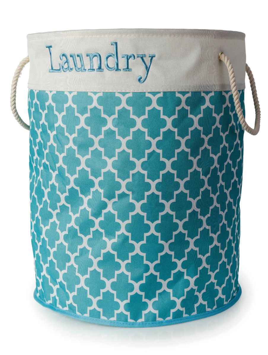 Moroccan Print Round Laundry Hamper**