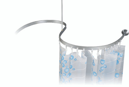 Bendable Shower Curtain Rail - Silver*