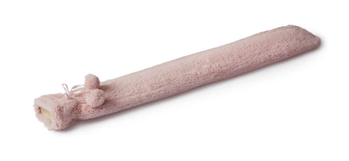 Long Hot Water Bottle + Fur Cover Blush Pink**