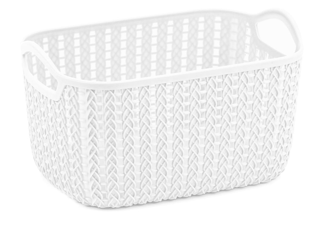 Lace Storage Basket 4L White