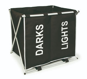 Aluminium Double Laundry Hamper - Black**