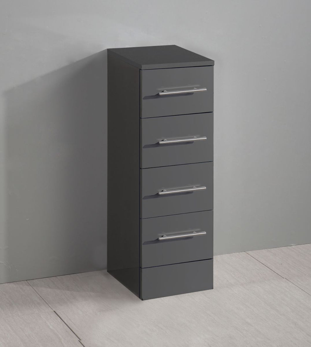 Kensington 4 Drawer Unit High Gloss Grey**