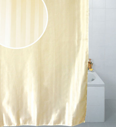 Polyester Satin Stripe Shower Curtain - Cream**