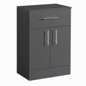 Kensington Floor Cabinet Single Drawer High Gloss Grey**