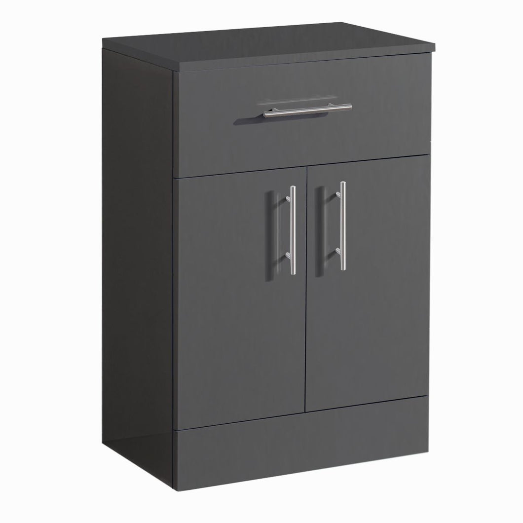 Kensington Floor Cabinet Single Drawer High Gloss Grey**