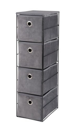 Seville 4 Drawer Cabinet Velvet Grey**