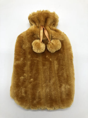 2L Hot Water Bottle + Fur Cover Ochre**