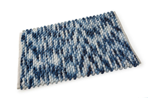 Microfibre Bobble Bath Mat Blue**