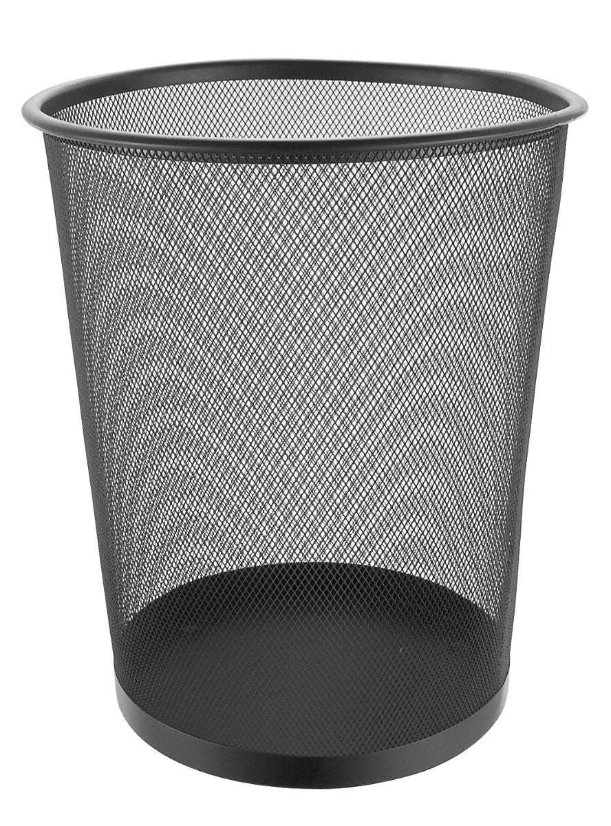 16L Metal Mesh Waste Bin - Black