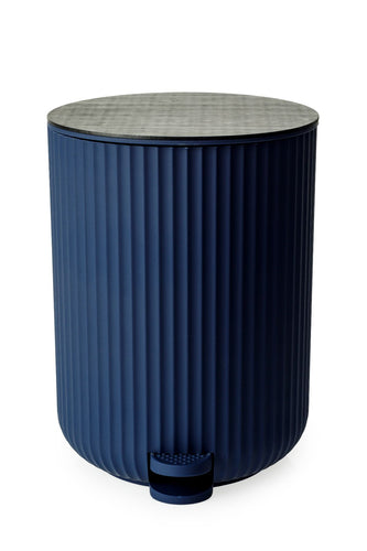 Berkeley Pedal Bin - Blue W/Bamboo Lid