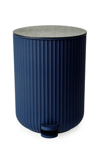 Berkeley Pedal Bin - Blue W/Bamboo Lid