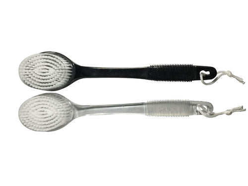 Rubber Handle Bath Brush White & Black