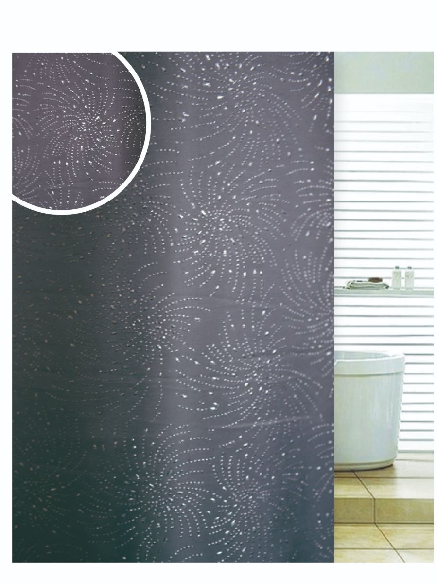 Diamante Spiral Polyester Shower Curtain**