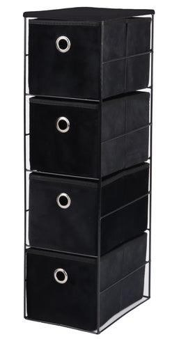 Seville 4 Drawer Cabinet Velvet Black**