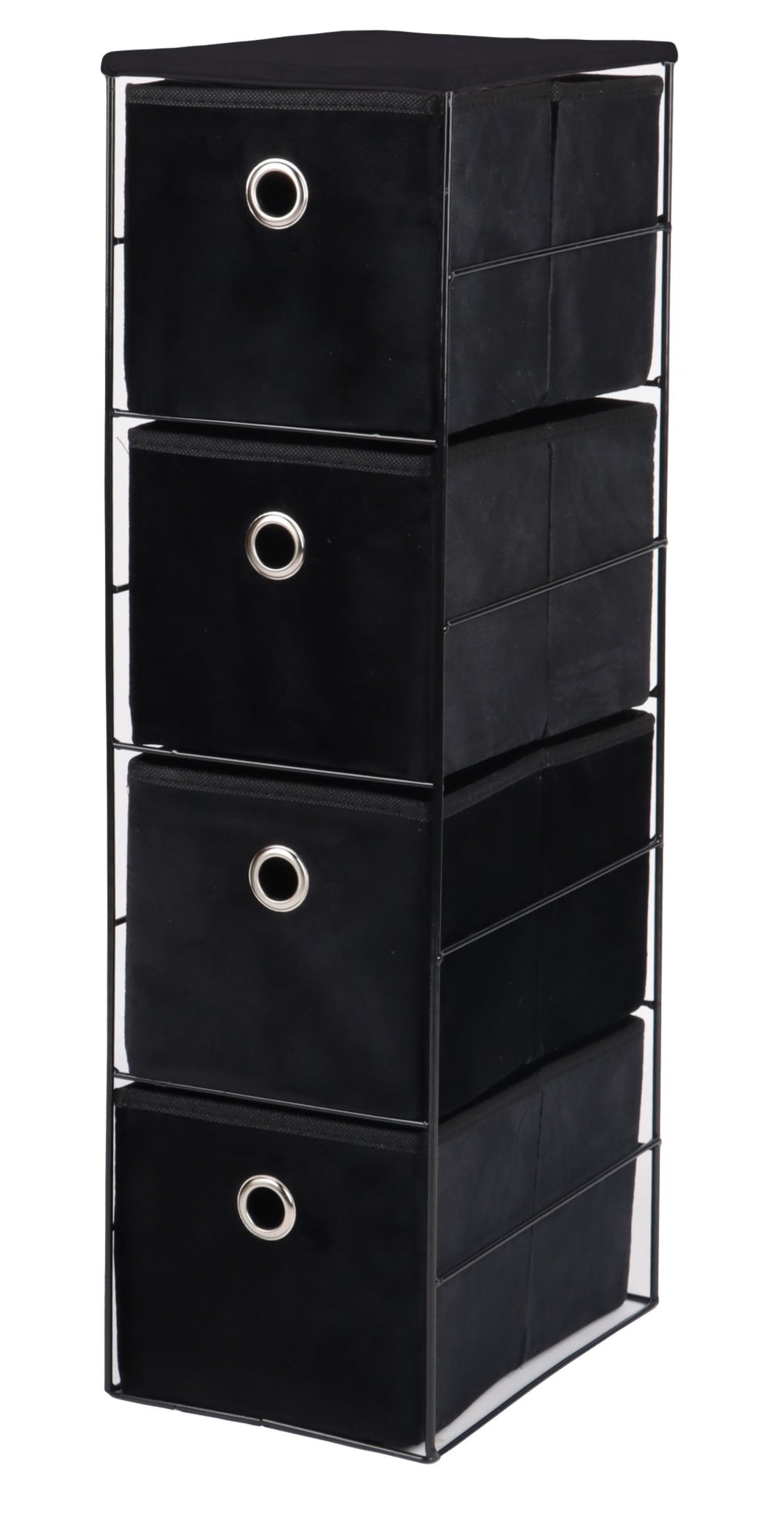 Seville 4 Drawer Cabinet Velvet Black**