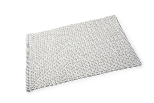 Microfibre Loop Bath Mat White**