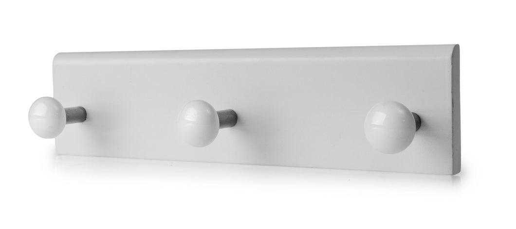 Wooden Wall Hanger 3 Hook White**
