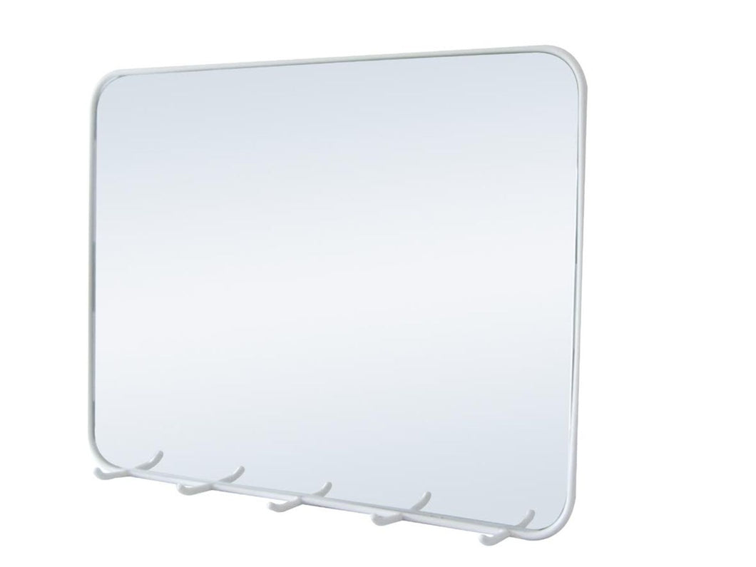 Wire Mirror with Multi Hook White**
