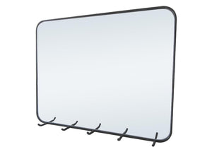 Wire Mirror with Multi Hook Black**