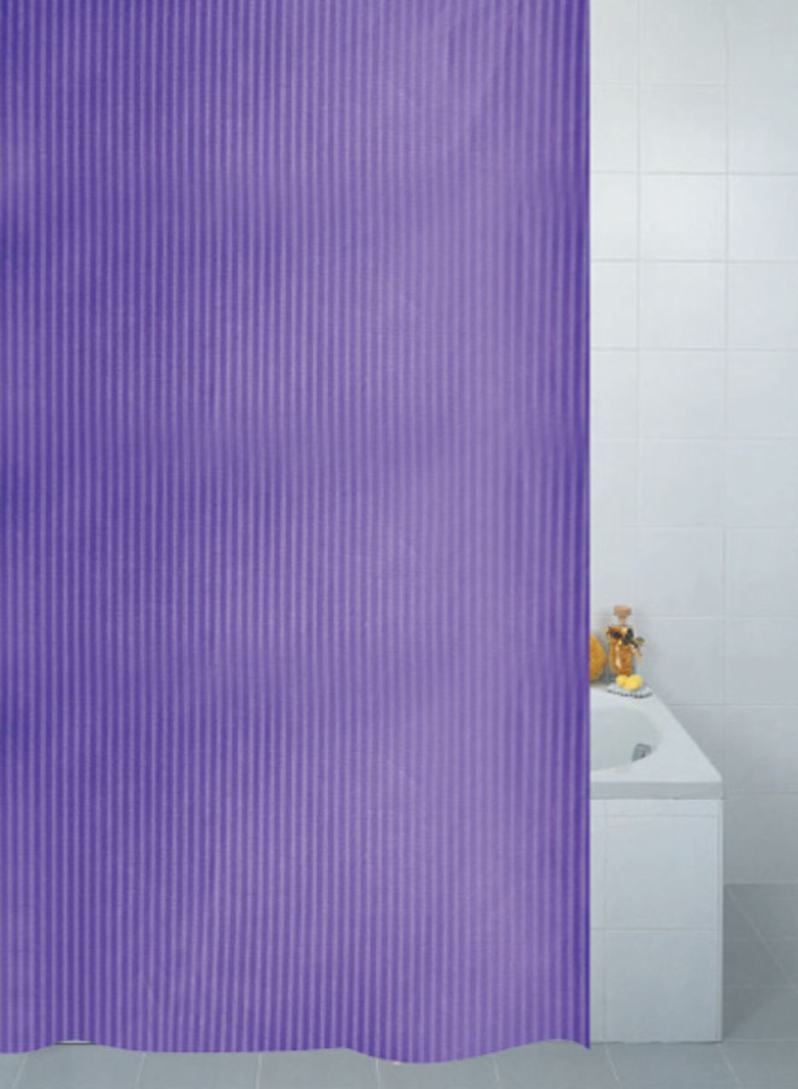 Stripe Textile Shower Curtain - Plum**