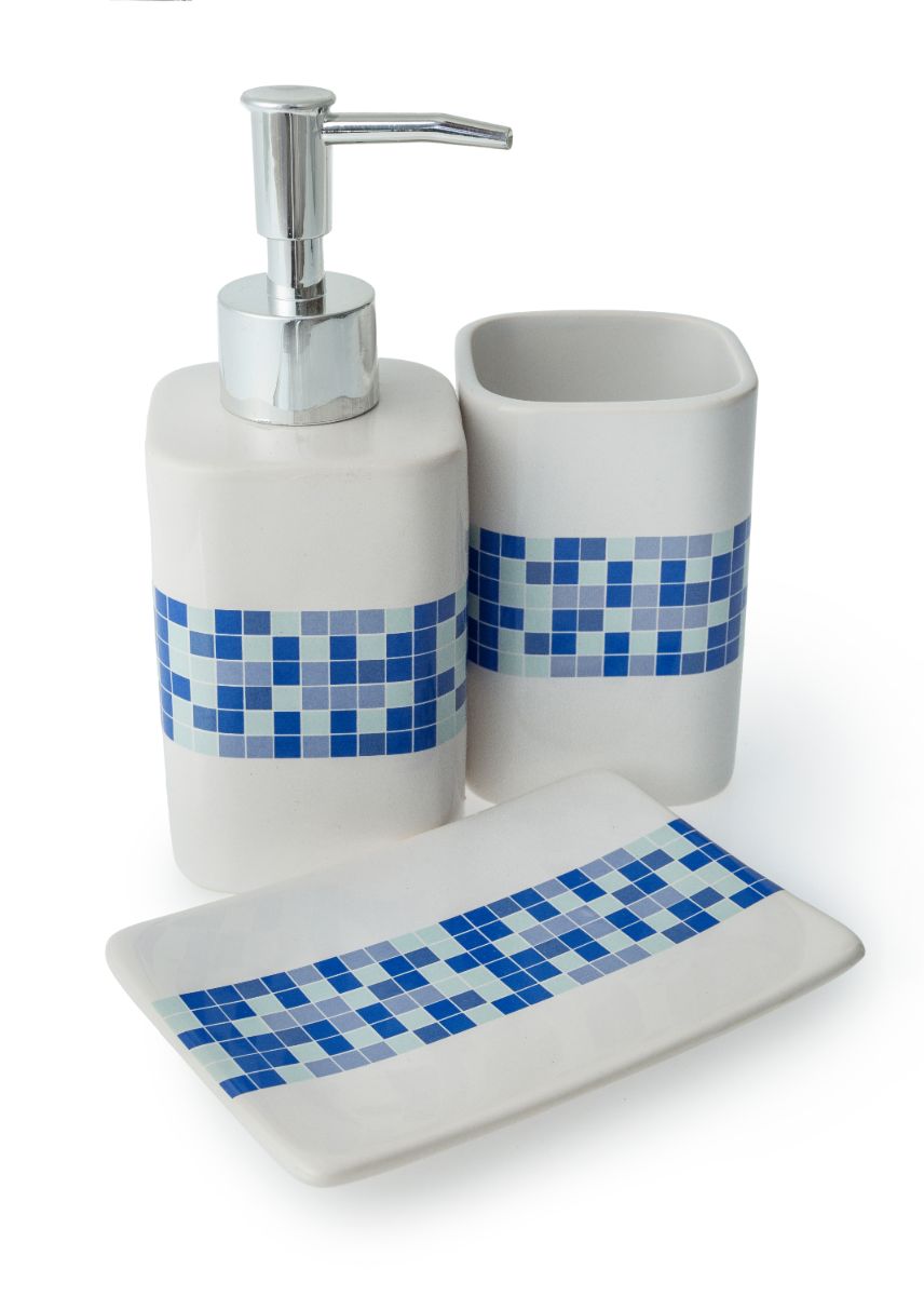 Mosaic 3PC  Ceramic Bathroom Accessory Set**
