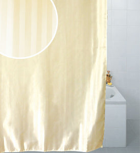 Polyester Satin Stripe Shower Curtain - Cream**