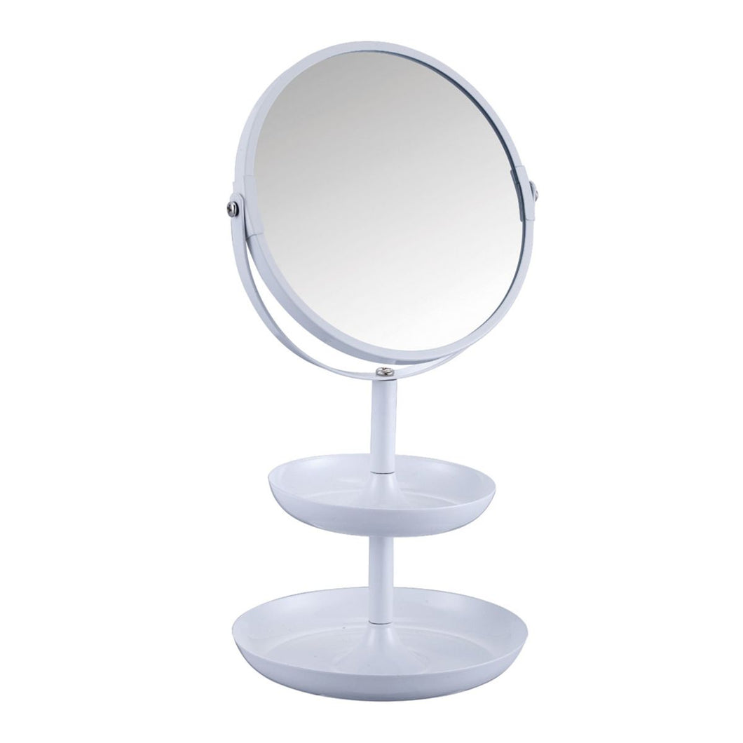 Cosmetic Mirror with Trays White**