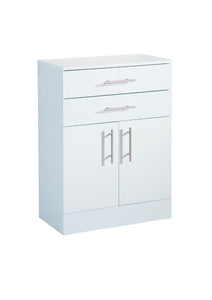 Canterbury Floor Cabinet Double Drawer High Gloss White