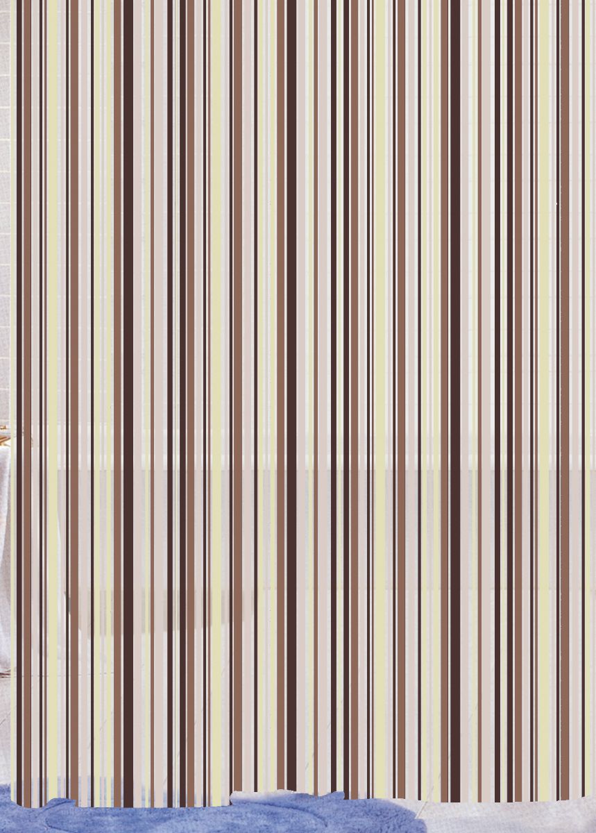 Peva Shower Curtain Linear Stripe Cream**