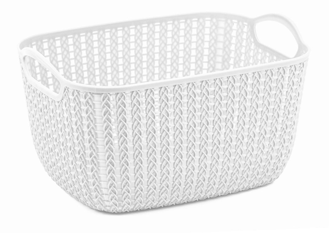 Lace Storage Basket 9L White