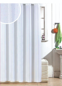 Diamante Polyester Shower Curtain - White*
