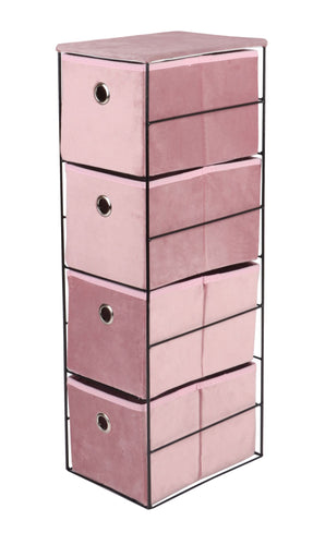 Seville 4 Drawer Cabinet Velvet Pink**
