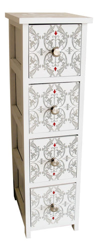 Damask 4 Drawer Storage Cabinet - Pre Assembled**